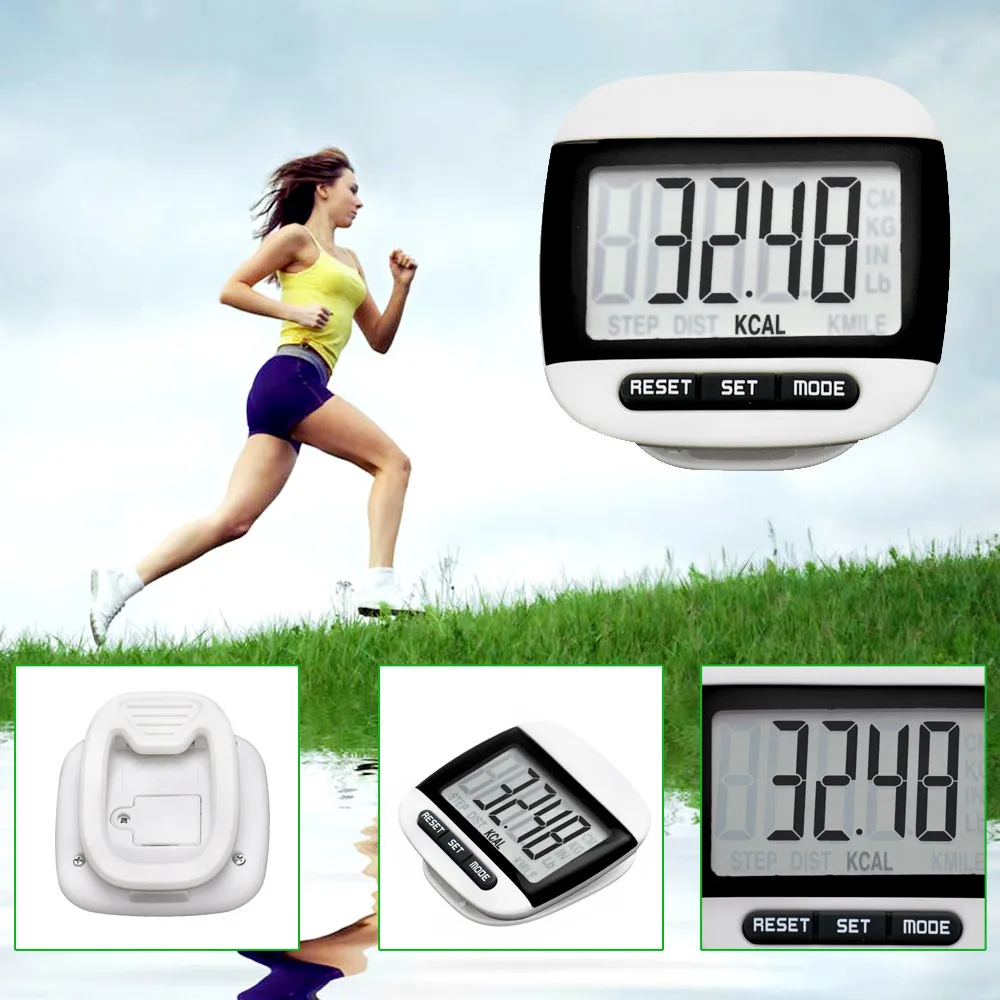 

LCD Digital Step Pedometer LCD Digital Step Pedometer Walking Calorie Counter Distance Run Belt Clip Run Step Waterproof 2.29