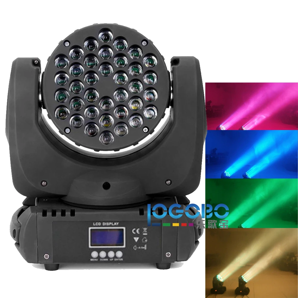 

Freeshipping 4PCS/Lot DMX Strobe Moving Head Beam Light RGBW 36x3w Double Arms Stage Beam Light Moving Head Led Wash DJ Light