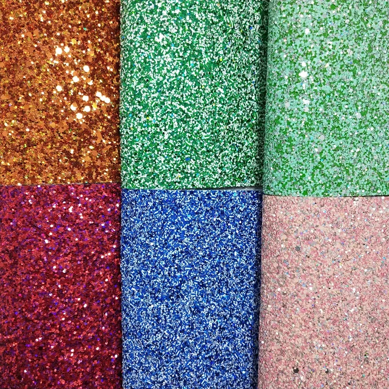 

1PC 21X29CM Iridescent Chunky Glitter Leather For Making Bows Accessories LEOsyntheticoDIY 9S31B