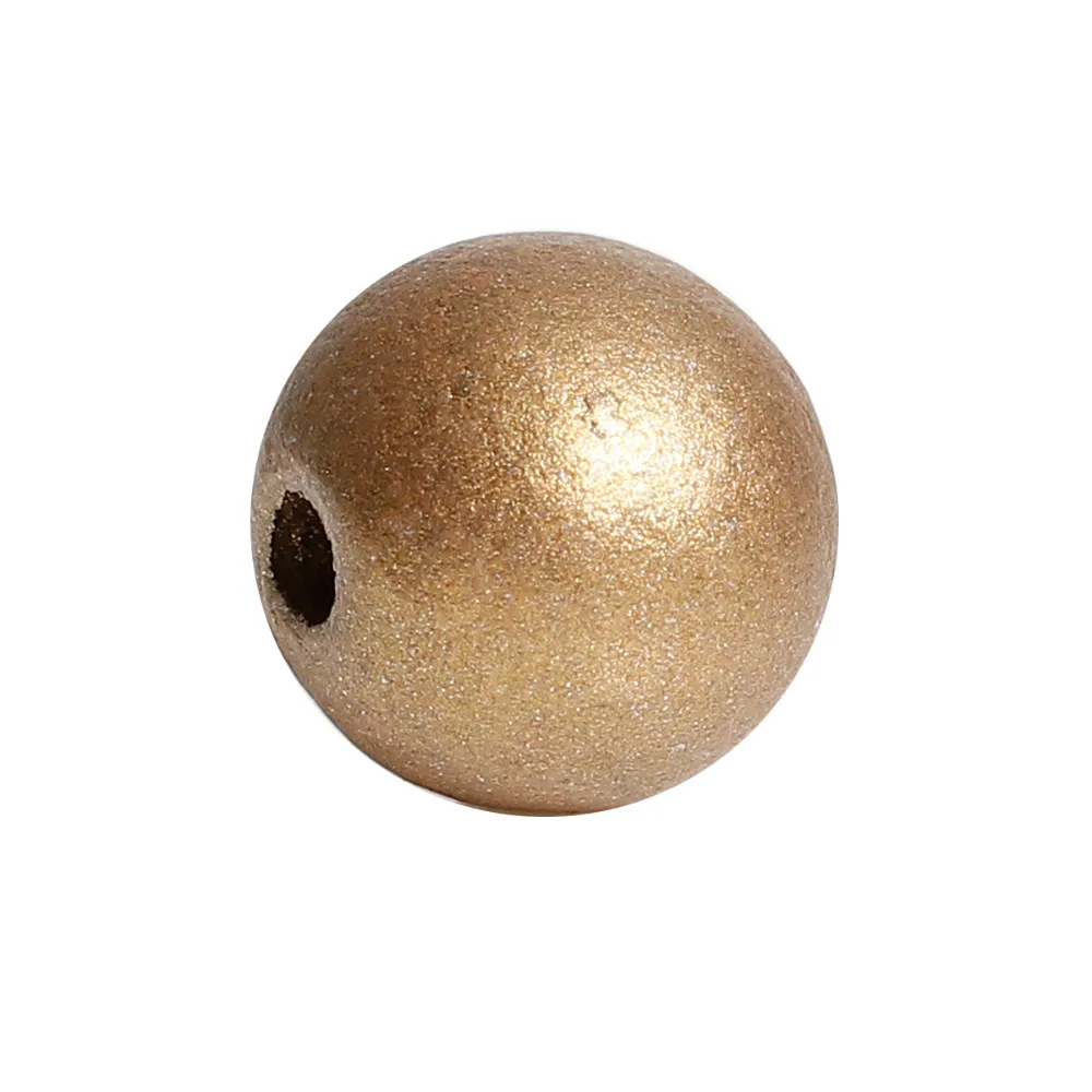 

DoreenBeads Hinoki Wood Spacer Beads Round Golden Beads DIY Jewelry Components About 15mm( 5/8") Dia, Hole: Approx 3.6mm, 10 PCs