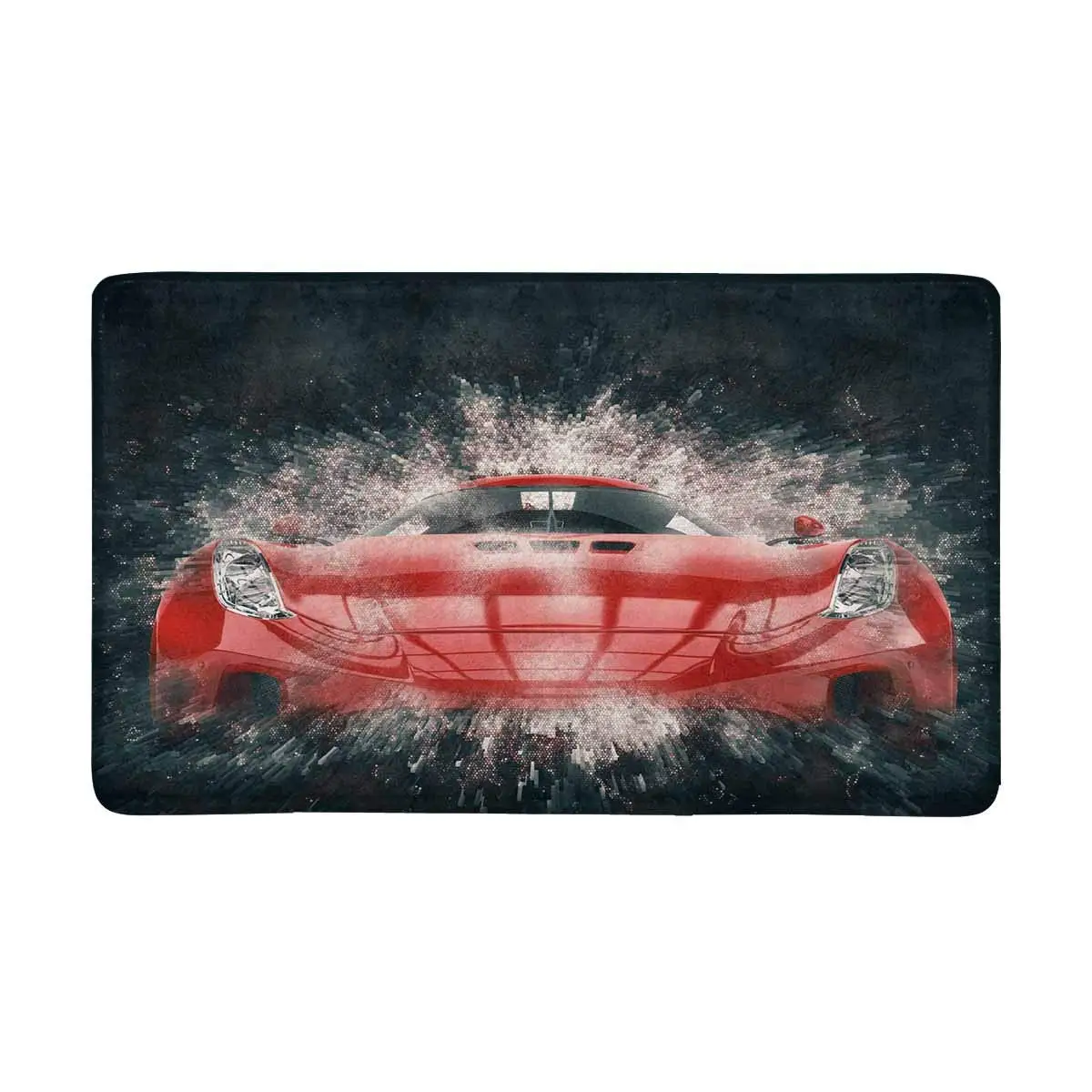 Amazing Red Super Car Doormat Anti Slip Entrance Mat Floor Rug Indoor