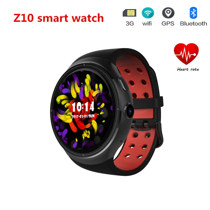 

Smart Watch 3G WiFi 1GB/16GB Wristwatch Android GPS Z10 Heart Rate Monitor Support SIM Card Amoled Round Screen For iOS Android