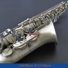 Винтажный Бронзовый альтовый саксофон Ми-бемоль высокой F# с-черными жемчужными пуговицами