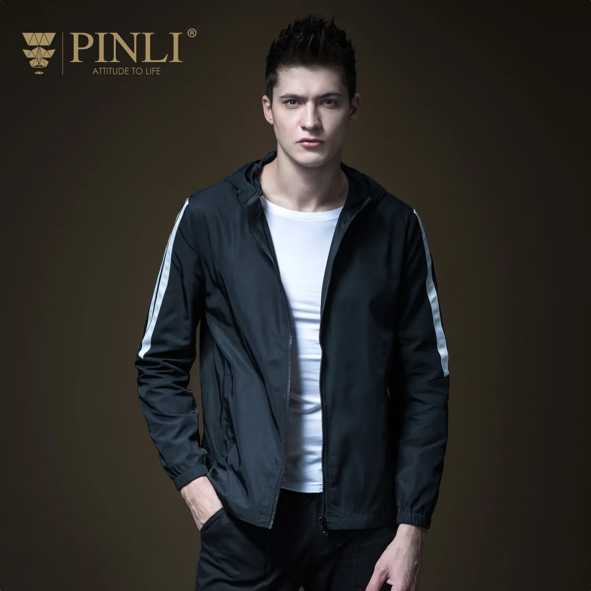 

2018 Real Mens Overcoat Hombre Pinli Product Made The New Spring Men's Brief Paragraph Printing Zipper Trench Coat B191203174