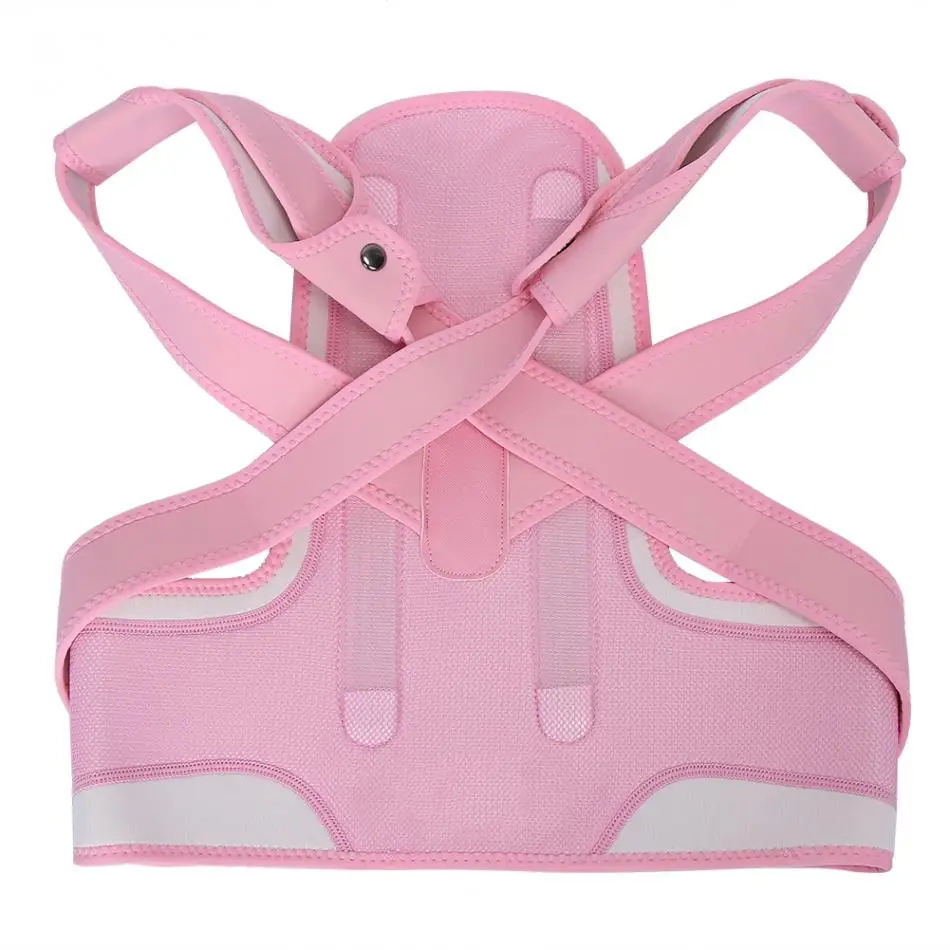 Корректор осанки для взрослых и детей, пояс для поддержки спины, корсет для спины, поясничный плечевой ремень для коррекции осанки, розовый цвет