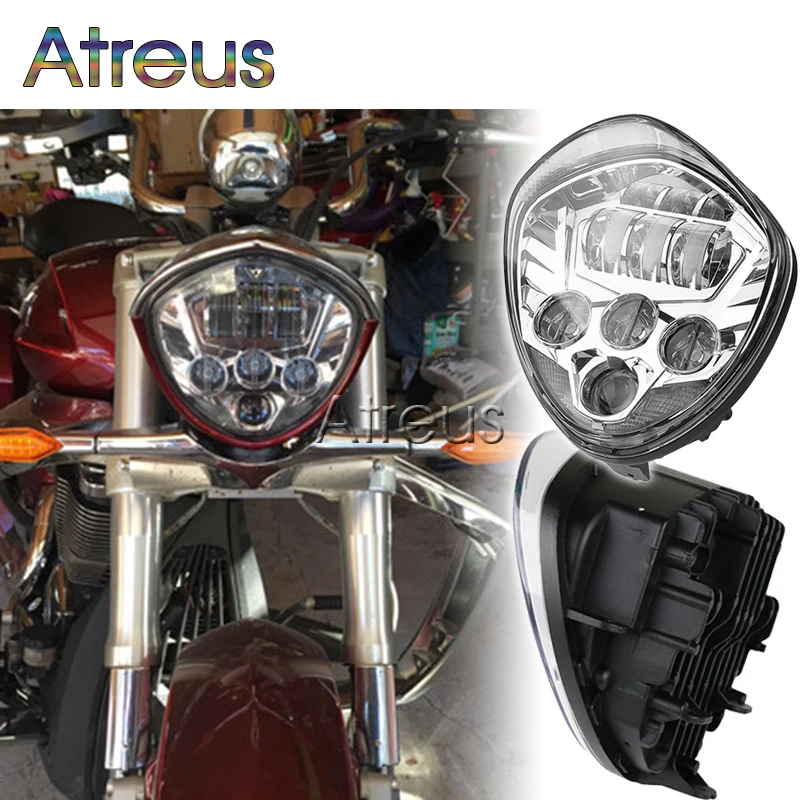 

Atreus 1X Motorcycle LED Headlight For 2010-2016 CROSS MODELS 07-16 CRUISERS Hammer Cross Country Magnum Jackpot LED head lights