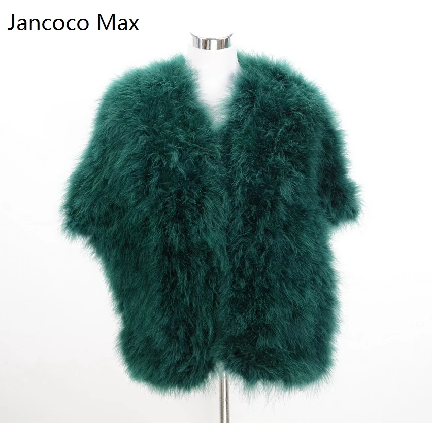 Женское пончо из страусиного пера Jancoco Max Модная стильная шаль натурального меха