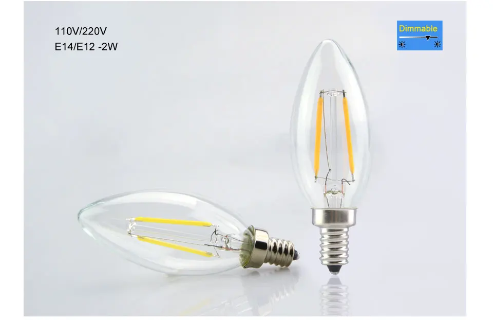 LED Candle Bulb E14 E12 2W 4W 6W AC 220V 110V Retro Antique Glass Edison Lamp Vintage C35 Filament Light for Chandelier (9)