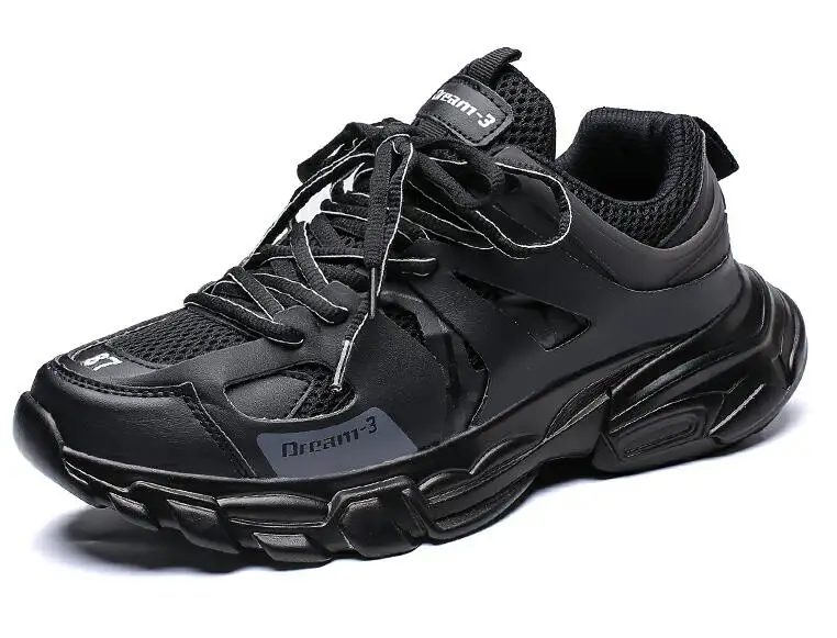 Plardin/Вулканизированная обувь; удобные мужские модные кроссовки; дышащая обувь на плоской подошве; прогулочная Повседневная обувь; туфли на платформе; Hombr для мужчин - Цвет: Черный