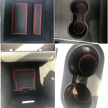 

Center Console Gate Slot Mats Decoration Protection Cup Holder No Slip Wear Resistant For Tesla Latex Accessories
