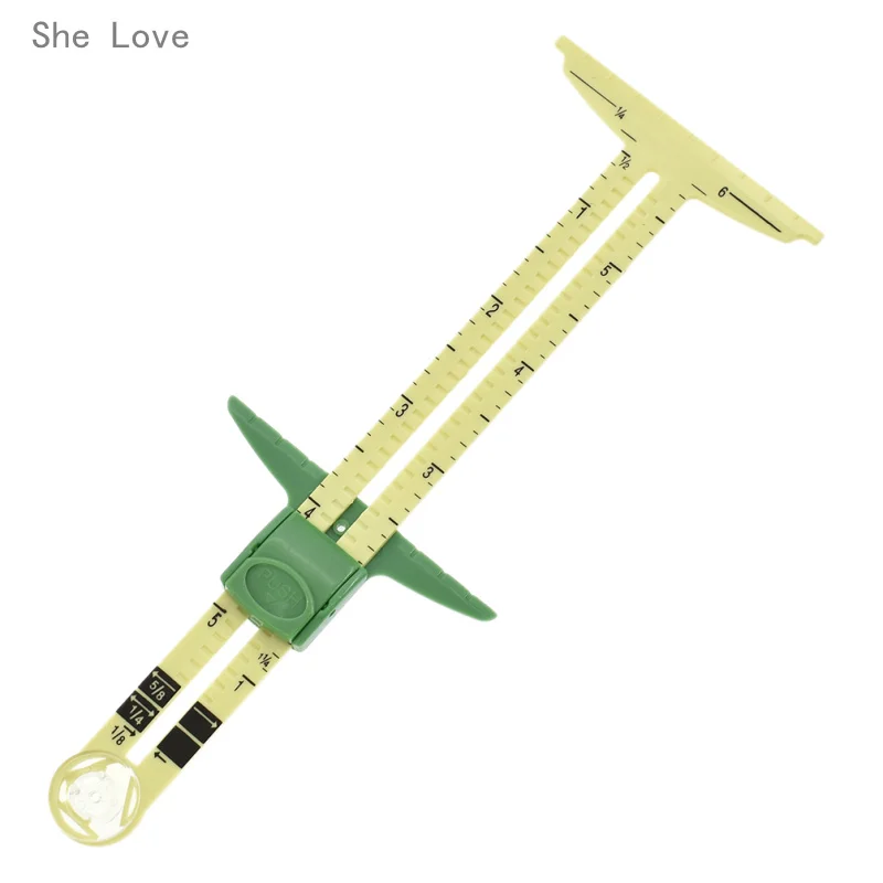 

She Love 5 In 1 Sliding Gauge Multifunctional Measuring Sewing Quilting Marking Craft Kit