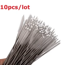 10 шт., детская бутылочка для кормления молока, чашка для питья воды, соломинка, щетка для мытья, очиститель, ручка из нержавеющей стали, спиральный инструмент для чистки мягких волос