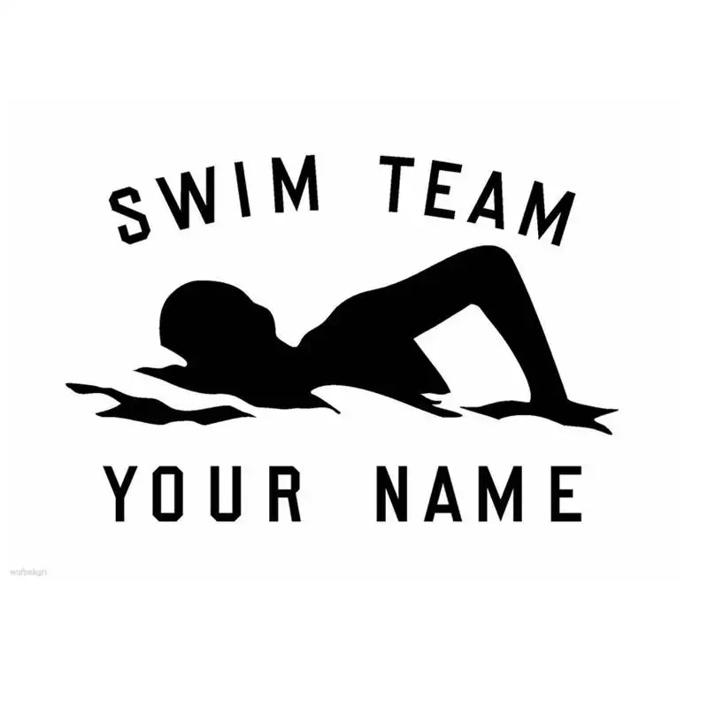 Swim Sticker Logo Name Swimmer Decal Swimming Posters Vinyl Wall Decals
