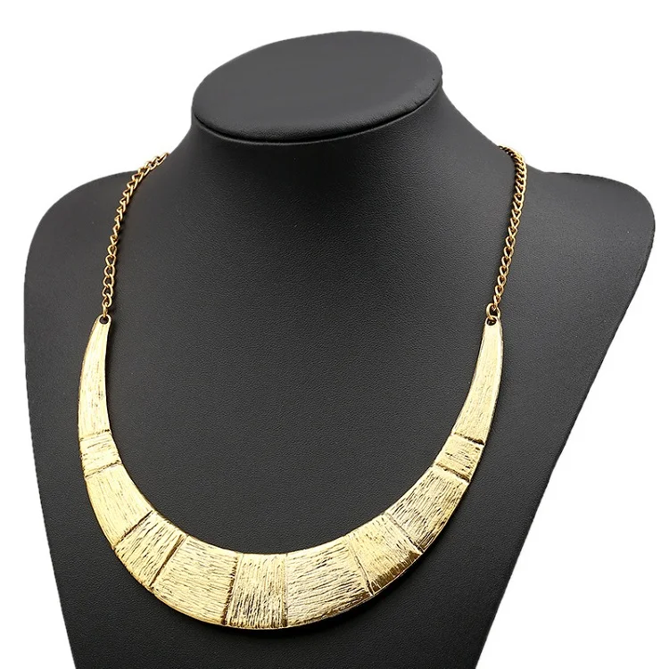 LZHLQ, золотое, серебряное, бронзовое Макси ожерелье, Массивное колье для женщин, высокое качество, винтажное женское ювелирное изделие, колье, ожерелье с подвесками - Окраска металла: Gold