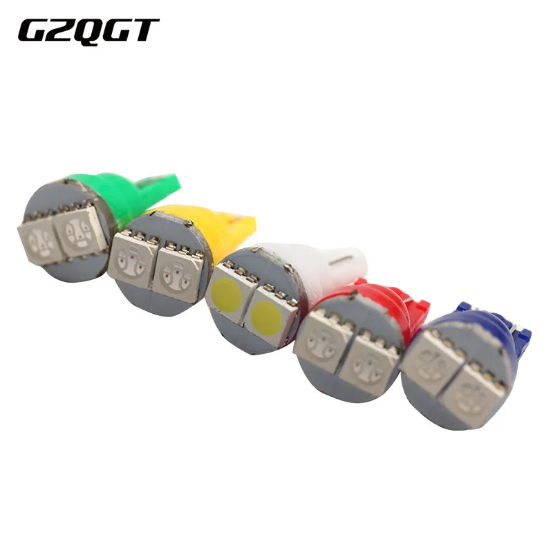 100 шт./лот T10 5050 2SMD смесь цветов автоматическая лампа для чтения индикатор двери светодиодный лампы теплый белый/желтый/красный/синий /розовый/зеленый