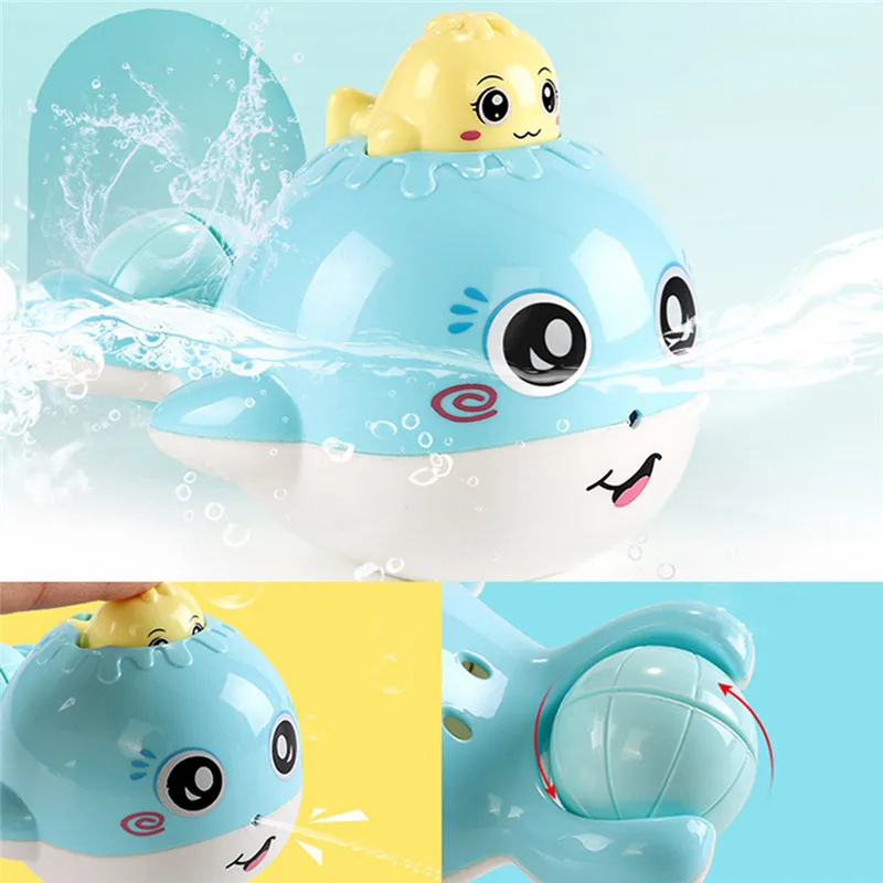 

1Pc Cartoon Kids Floating Whale Spraying Baby Water Bath Shower Toys for Children Bathroom Sand Hammer Rattles Funny Games Gifts