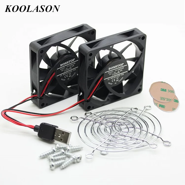 KOOLASON для ASUS RT-AC68U EX6200 AC15 компьютер беспроводной маршрутизатор Вентилятор охлаждения DC5V 70*70*15 мм USB вентиляторы кулер радиатор - Цвет лезвия: Fans