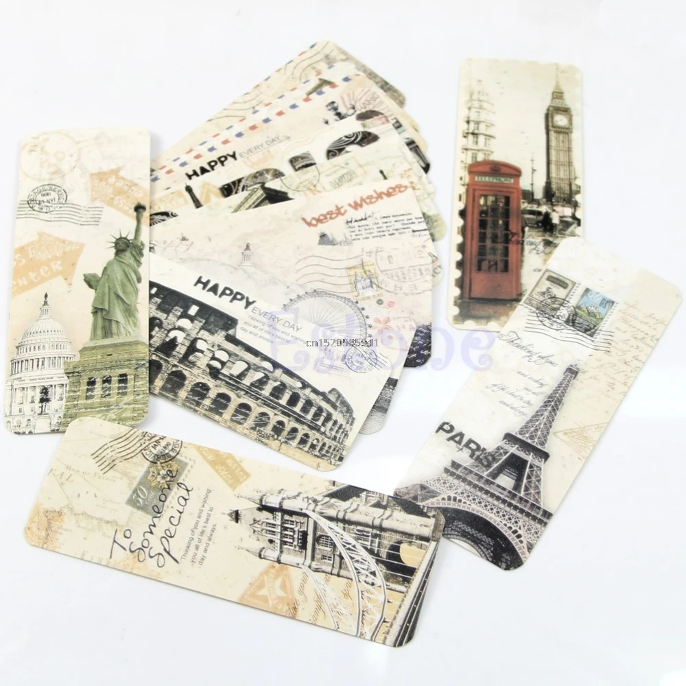 30 шт различных европейских сцен винтажный Франция Эйфелева башня Набор закладок