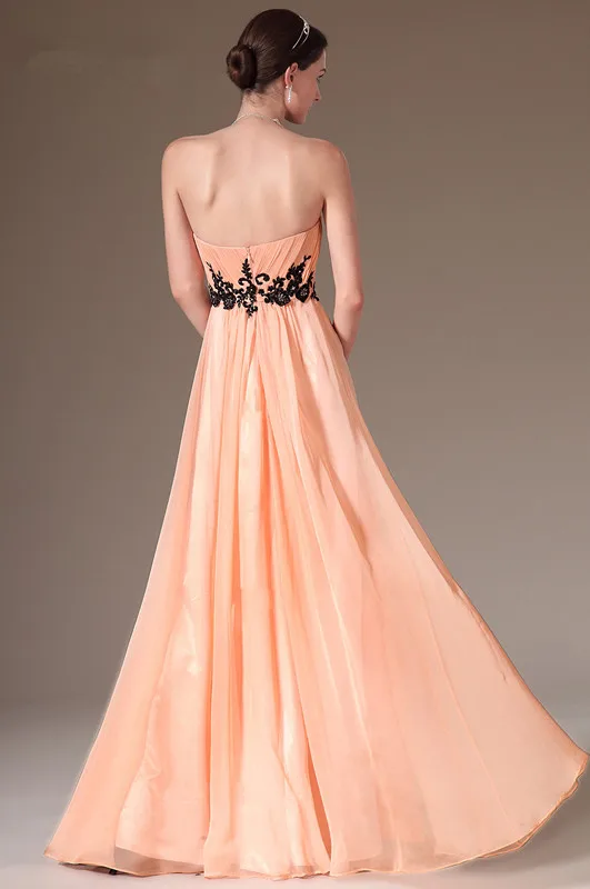 Free-Shipping-New-Strapless-Sweetheart-Neckline-Black-Applique-Evening-Gowns-Pageant-Dress
