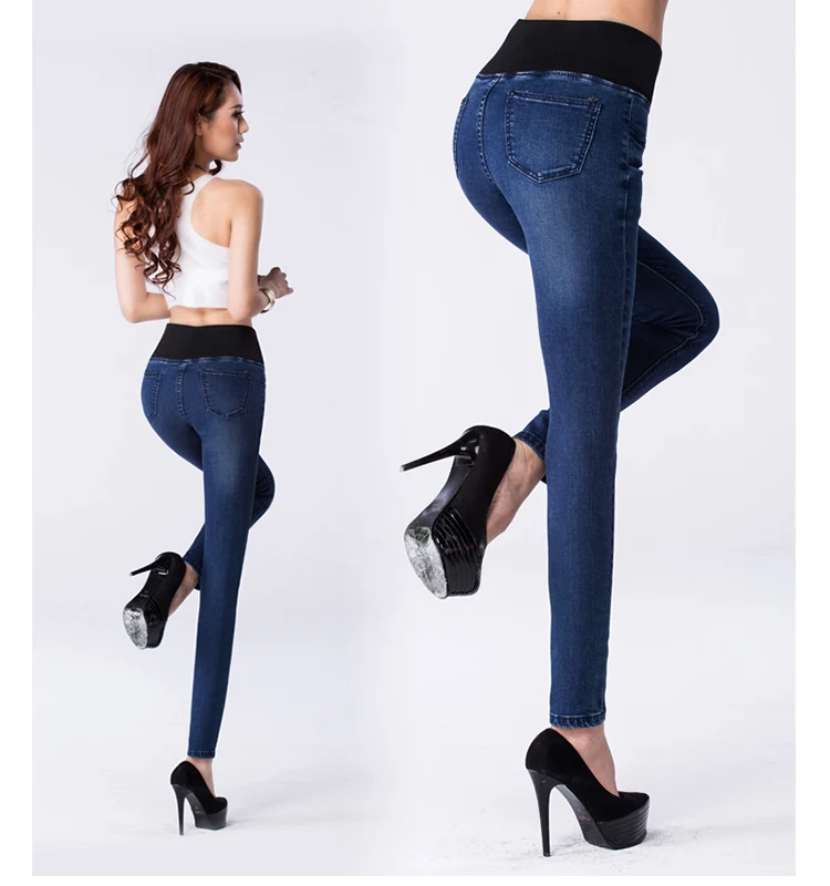 two colors slim jeans womens 2015 denim elastic high waisted jeans size 26 jeans