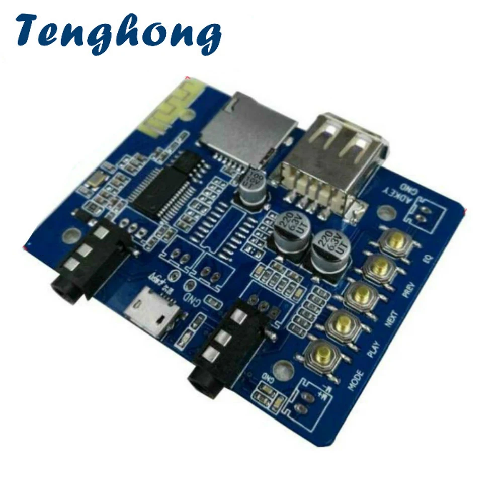 

Tenghong Mini Bluetooth 4.1 MP3 Audio Decoder Board 5W*2 Amplifier Bluetooth Audio Receiver Module Supports WAV APE FLAC DC5V