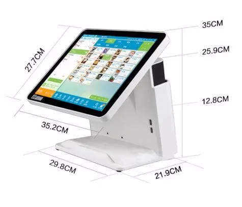 Новые акции I5 4200 15 дюймов емкостный сенсорный Экран все в одном POS терминал с MSR карт и VFD дисплей