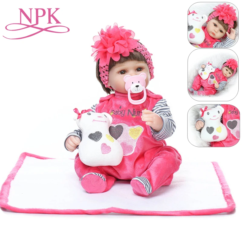 

NPK bebe 18 Inches 42cm Silicone Reborn Baby Dolls Kawaii Girls Kids Toys Realistic Reborn boneca Dolls house plamates