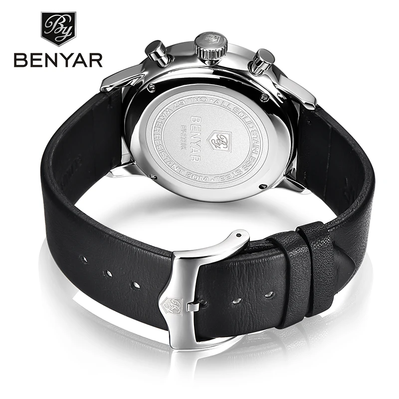 New Benyar Men's Watches Multi-Function Wristwatches Mens Top Luxury Brand Watch Male Sport Quartz Chronograph Relogio Masculino