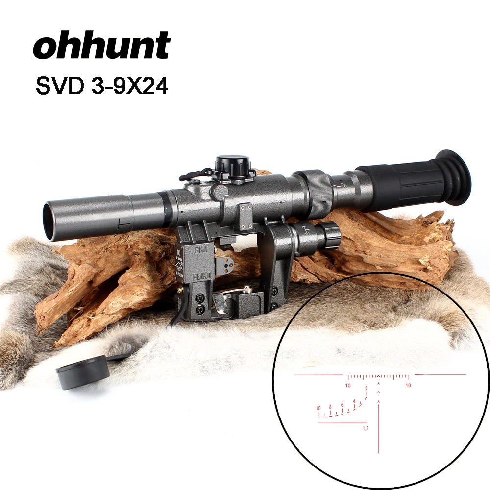 Ohhunt SVD 3 9X24 прицел Красная светящаяся сетка Tcatical оптические прицелы прицела