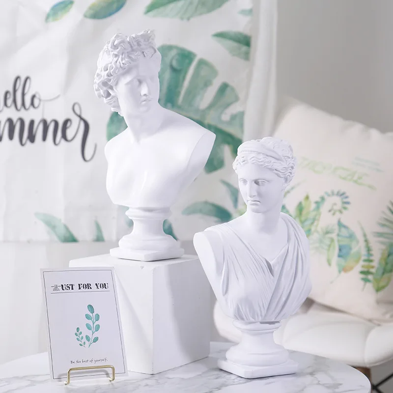 Online VILEAD 32cm Harz David Anna Statue Männlichen Gott Nordic Kreative Ornamente Einfache Tonfiguren Moderne Art Home Dekoration Zubehör