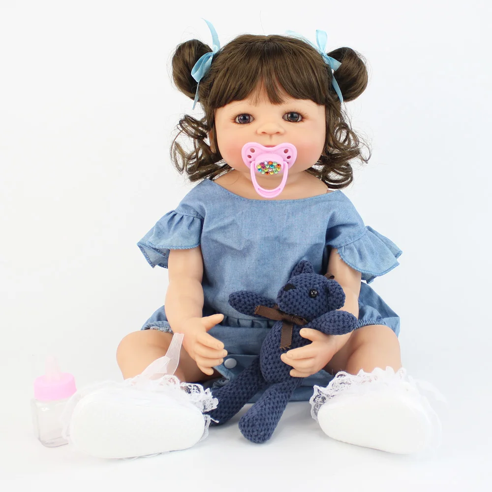 Boneca do Bebê Brinquedo para a Menina Presente de Aniversário Silicone Cheio Reborn Boneca Vinil Recém-nascidos Bebês Princesa Criança Bebe Vivo 55cm 10 Cheap Bonecas