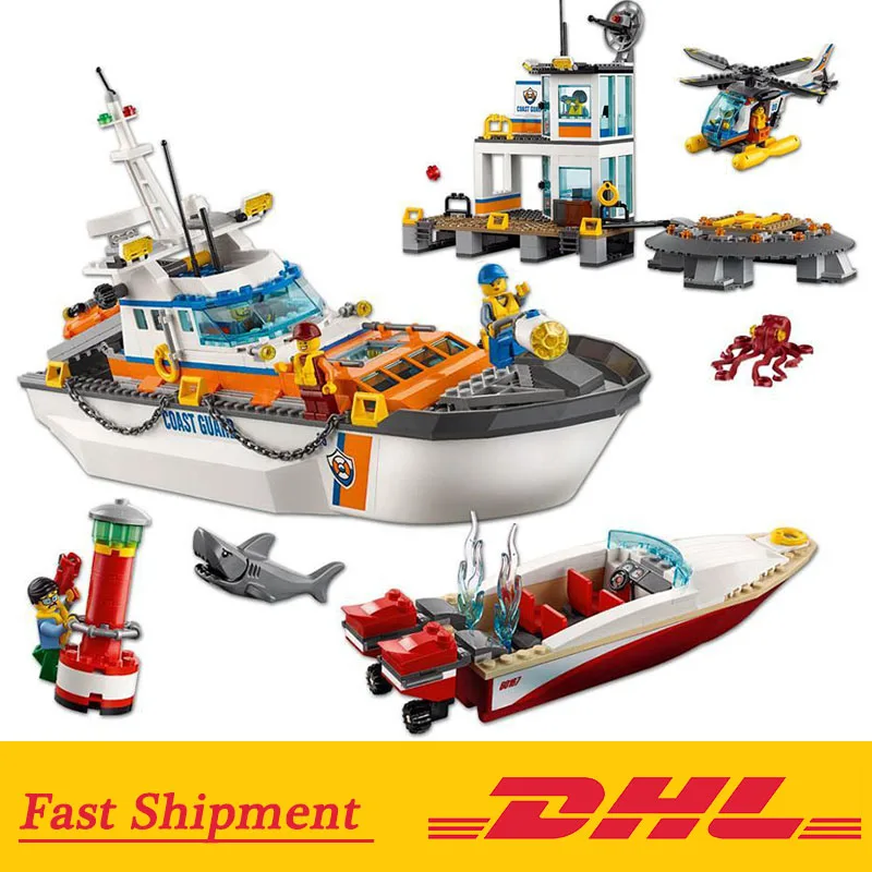 

The 02081 Coast Guard Head Quarters Building Blocks Bricks Toys Compatible Legoing 60167 City Coast Guard Model