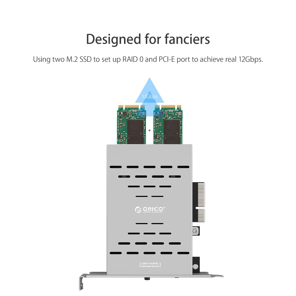  ORICO Desktop Disk Array Karte PCI-E M.2 SSD Edelstahl High-speed Raid Festplatte Expansion Karte R