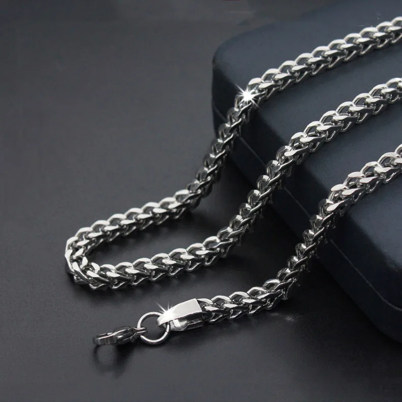 

Fashion simple titanium steel positive and negative chain necklace stainless steel men and women necklaces hot sale