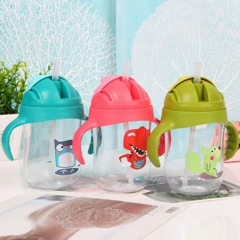 

Baby Learning Drinking Water Bottles Feeding Sippy Cups With Handles And Strap Newborns Kids Cute Cartoon Leakproof Cup