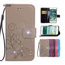 Strass Lederen Gevallen met Flip Portemonnee Kaarthouder Telefoon Cover voor coque Samsung Galaxy Core Prime LTE G360 G360H Case Cover