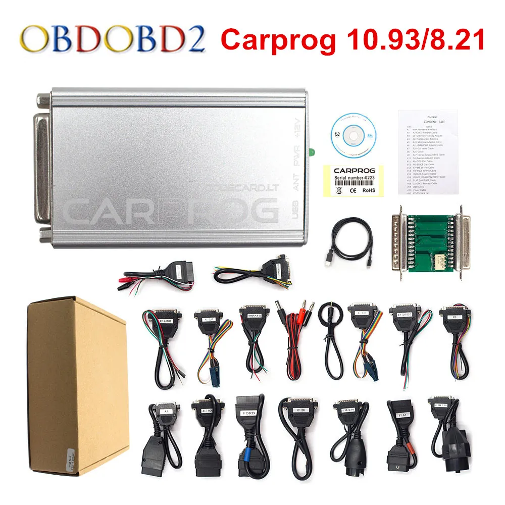 

CARPROG V10.0.5 / V8.21 Programmer Auto Repair Airbag Reset Tools Car Prog 10.93 ECU Chip Tuning Full 21 Adapters Free Ship