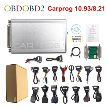 Goede Carprog V10.0.5 V8.21 Programmeur Auto Reparatie Airbag Reset Gereedschap Auto Prog 10.93 Ecu Chip Tuning Full 21 Adapters Gratis schip