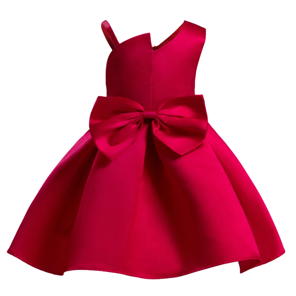 Красные королевские синие нарядные платья принцессы для девочек, детские рождественские платья с большим бантом, праздничное платье для дня рождения для девочек