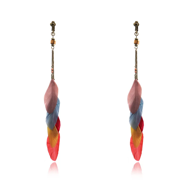Unique Exaggerated Feather Earring Fashion Handmade Earring For Women Personalized Jewel ET62 (5)
