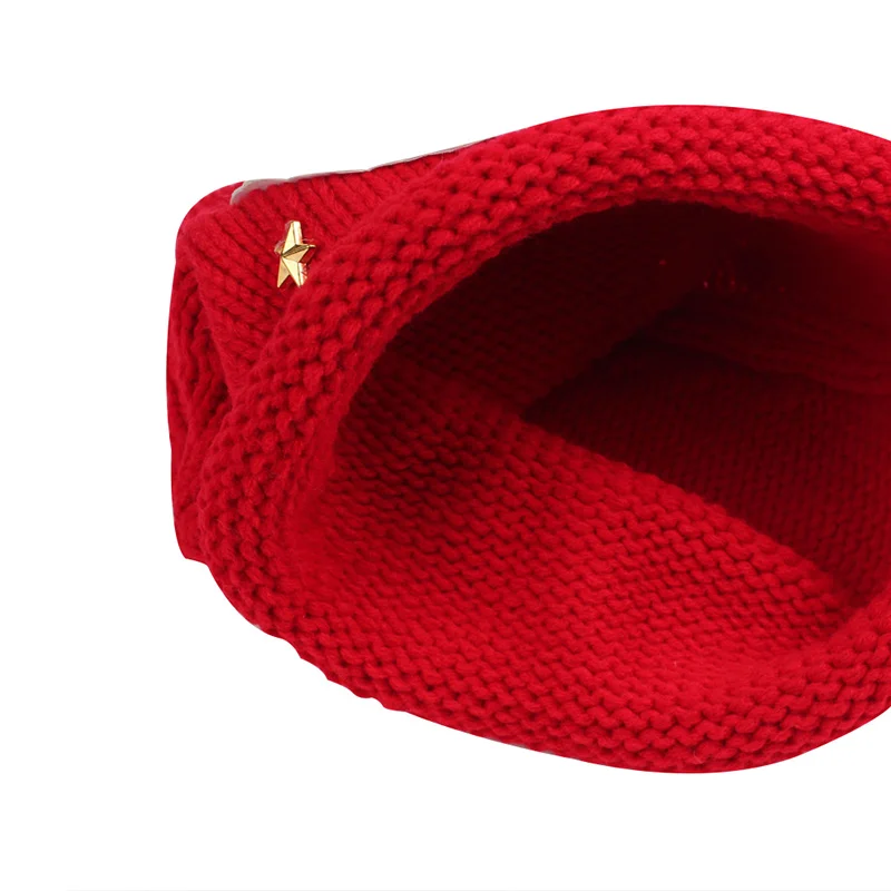 Santa Claus Knitted Children Hat Christmas Mother Kids Hat Winter Crochet Kids Beanie Children New Year Gift Pattern Kids Hat (4)