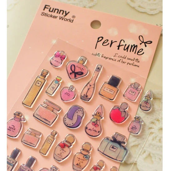 

South Korea Perfume Women Style 3D Sticker Cute Hand Diary Sticker DIY Decoration Sticker