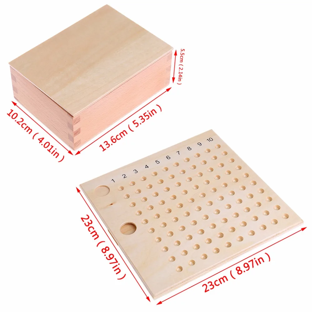 Montessori Mathematics Material Multiplication Bead Board Educational Preschool Training Toys Kid