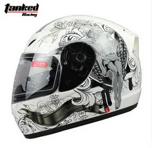 2016 winter Tanked Racing Full Face Motorcycle helmet motocross motorbike helmets with scarf made of ABS white god color