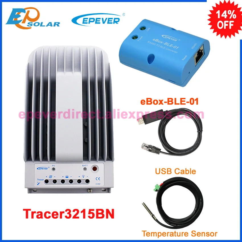 

24v battery charger 30A solar EPsolar Charging controller Tracer3215BN USB+sensor cables bluetooth function 30amp