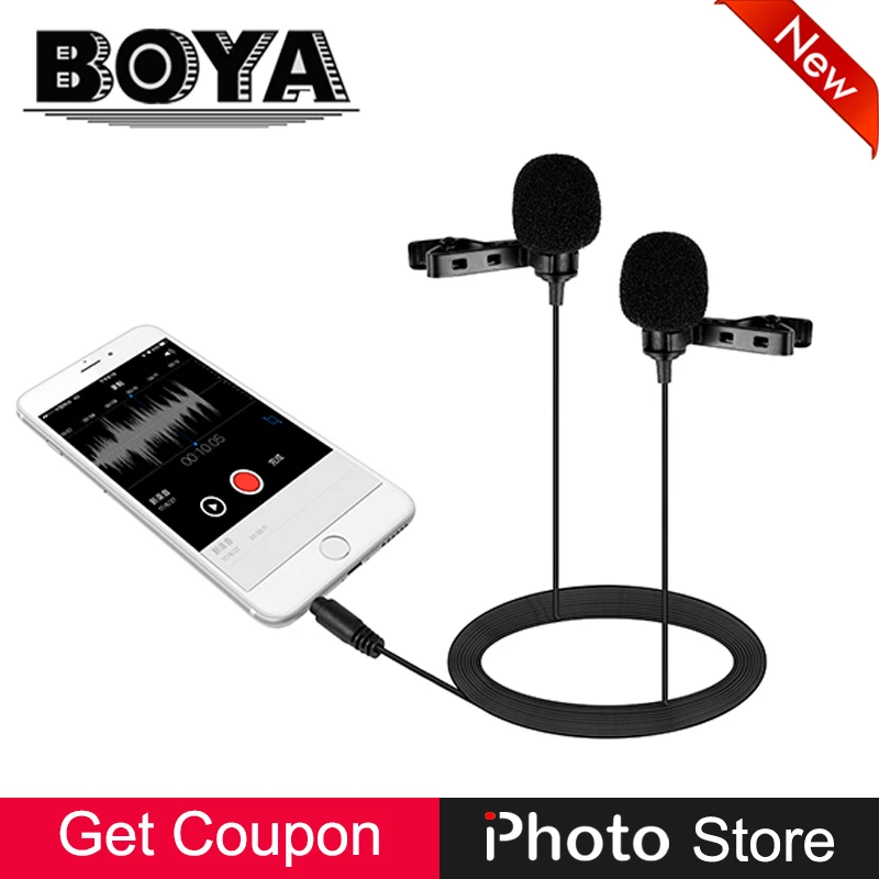 BOYA BY LM400 двойной петличный микрофон для iPhone X 8 7 s 6 Plus iPad Pro Mini 4 Android смартфон Запись