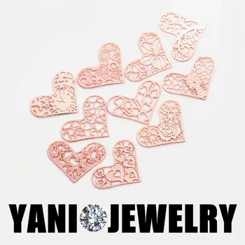 

20pcs/lot Free Shipping Rose Gold Heart Floating Locket Charm Plates Window Plate For Glass Memory Locket Pendant