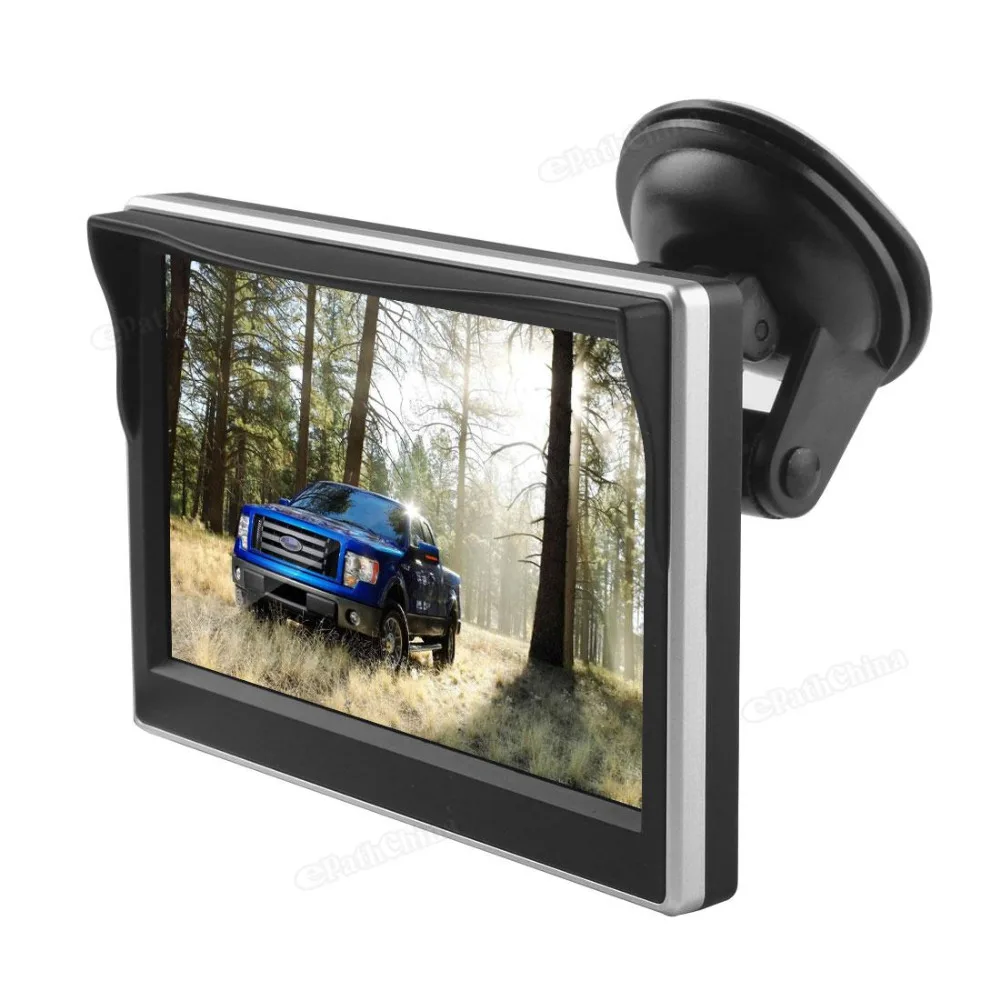 

5 Inch TFT LCD Screen Car Monitor 234x480 HD Car Rear View Reverse Parking Monitor with 2 Video Input Support VCD DVD GPS Camera