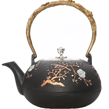 

1200ml Southern iron Hand-made Cast Iron Teapot Japanese-style home Kettle Uncoated Kung Fu tea Set Special offer iron teapot