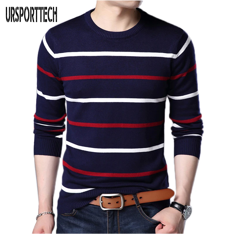 

2017 New Spring Autumn Men Sweater Casual O-Neck Striped Slim Fit Knitting Mens Sweaters And Pullovers Men Pullover Men S-2XL